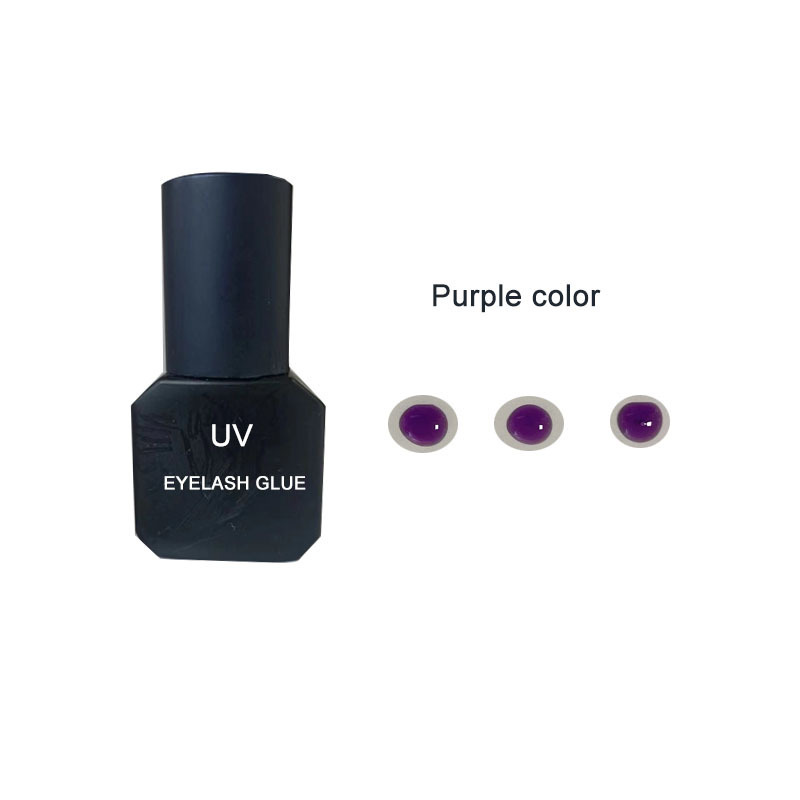 Purple color UV Lash Glue Eyelash Fast Drying Waterproof UV Lash Extension Glue