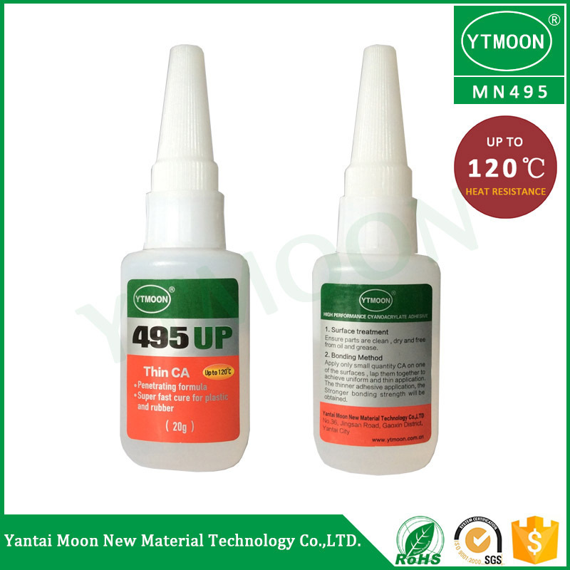 High temperature resistant super glue MN495 for plastic bonding with 20kg/bucket