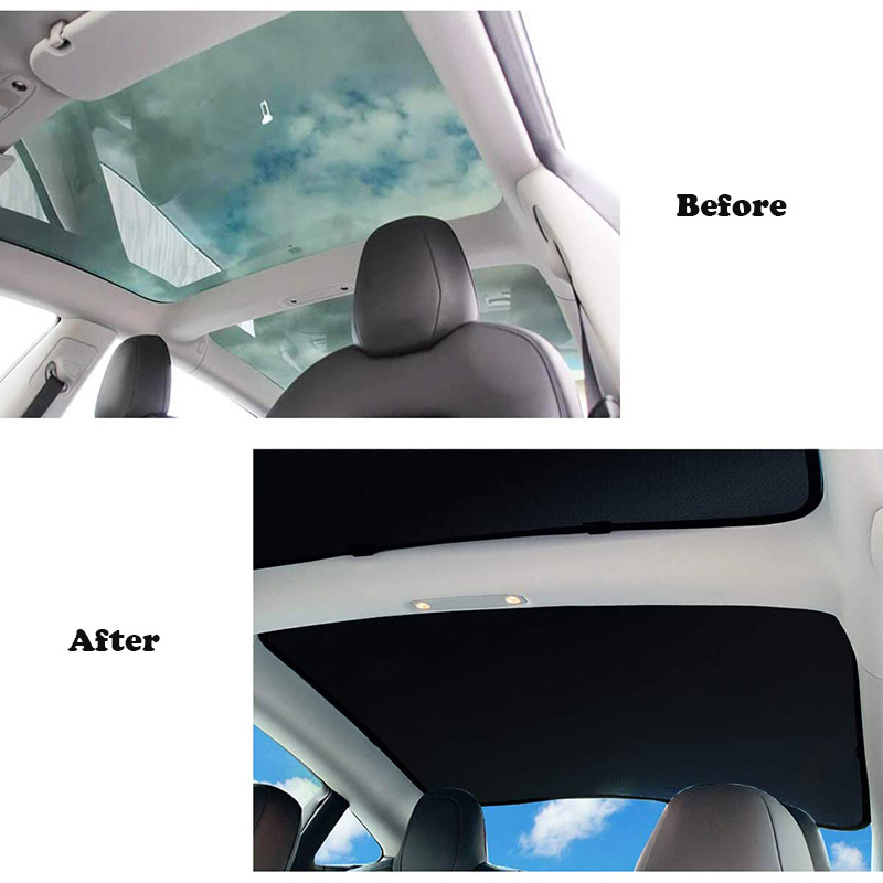 Universal Car Roof Cover with Magnetic Breathable Mesh Car Sunroof Sunshade For Tesla Model S