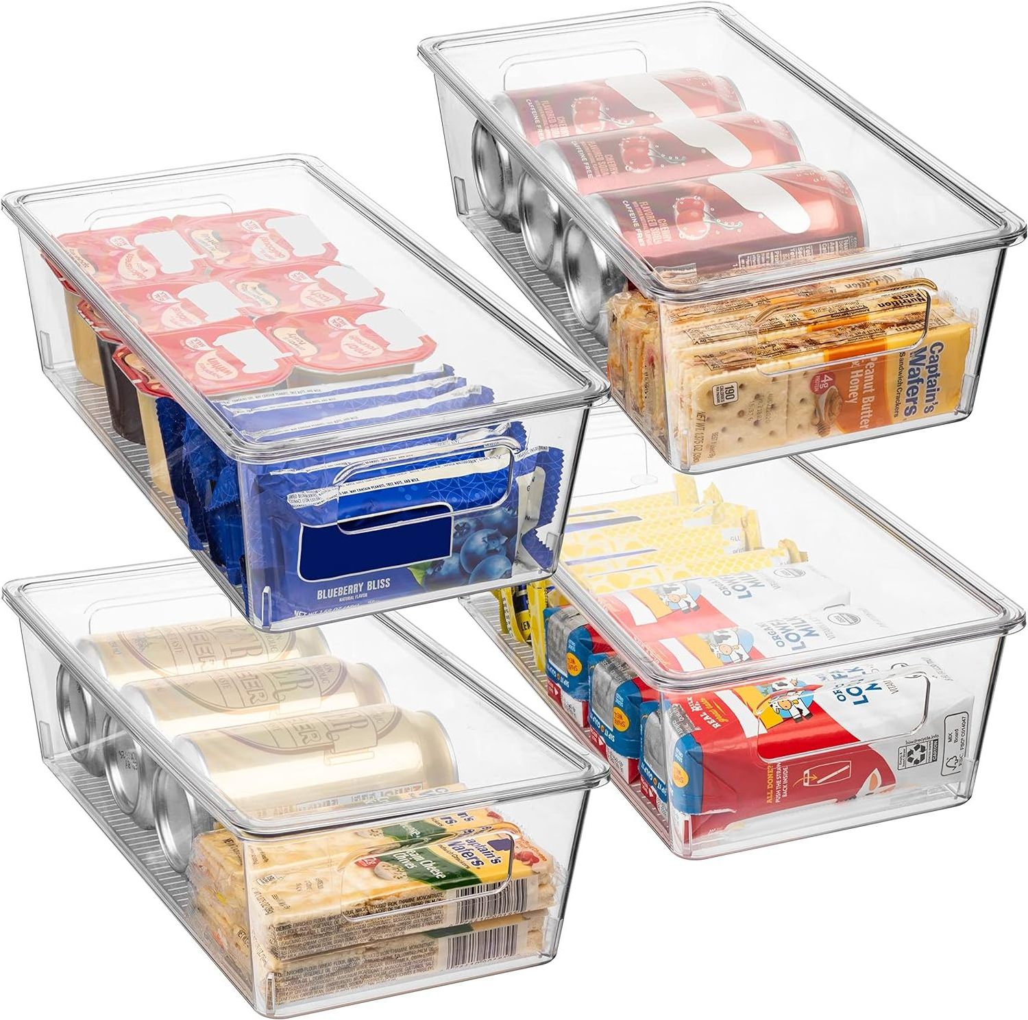 pet Clear Refrigerator Organizer with Handle Fresh-keeping Box Multi-Purpose Kitchen Storage for Fridge, Freezer, and Pantry