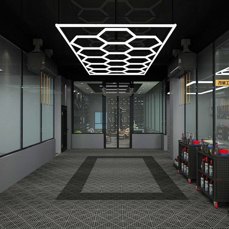 Factory Direct Sale Hexagon Led Light The Hive Design Led Light For The Car Care Equipement Room And Workshop