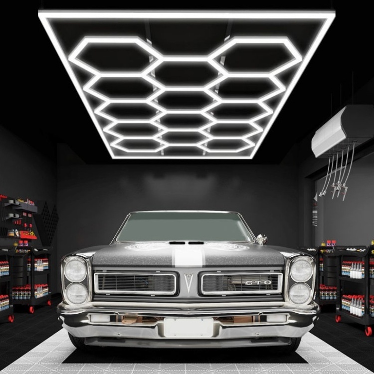 2024 best Quality Led Hexagon Honeycomb Detailing Lights Garage Light Hexagon LED detailing Light