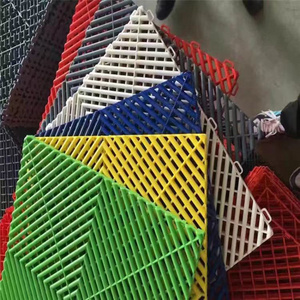 Rigid Modular Colorful Interlocking Garage Floor Tiles Plastic Garage Flooring  For Car Detailing Shop Workshop