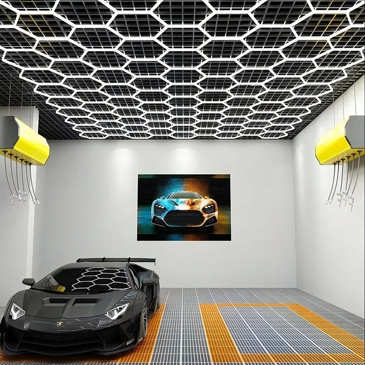 Wholesale Price Honeycomb Led Lights for Car Detailing Studio  Hexagonal Hexagon Garage Led Working Light