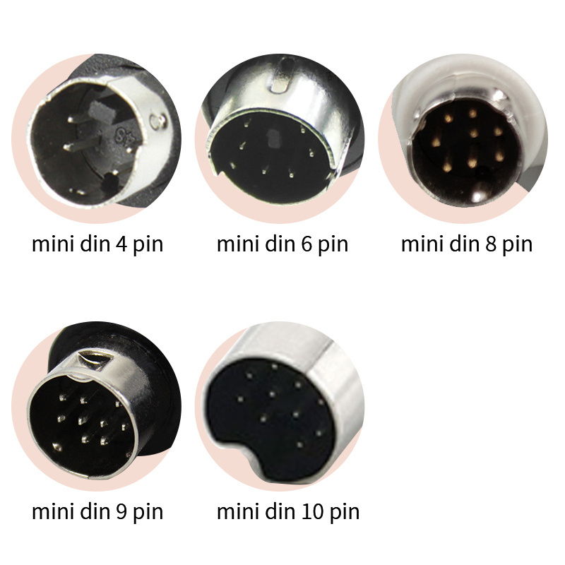 mini din cable 3 rca 8 broches male to male 9 pin mini-din-10-pin mini din cable