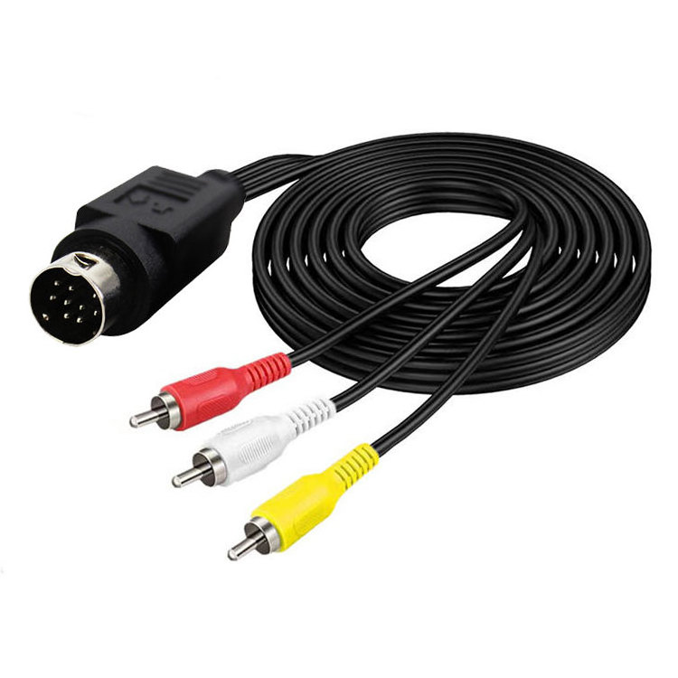 mini din cable 3 rca 8 broches male to male 9 pin mini-din-10-pin mini din cable