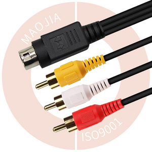 mini din cable 3 rca 8 broches male to male 9 pin mini-din-10-pin mini din cable