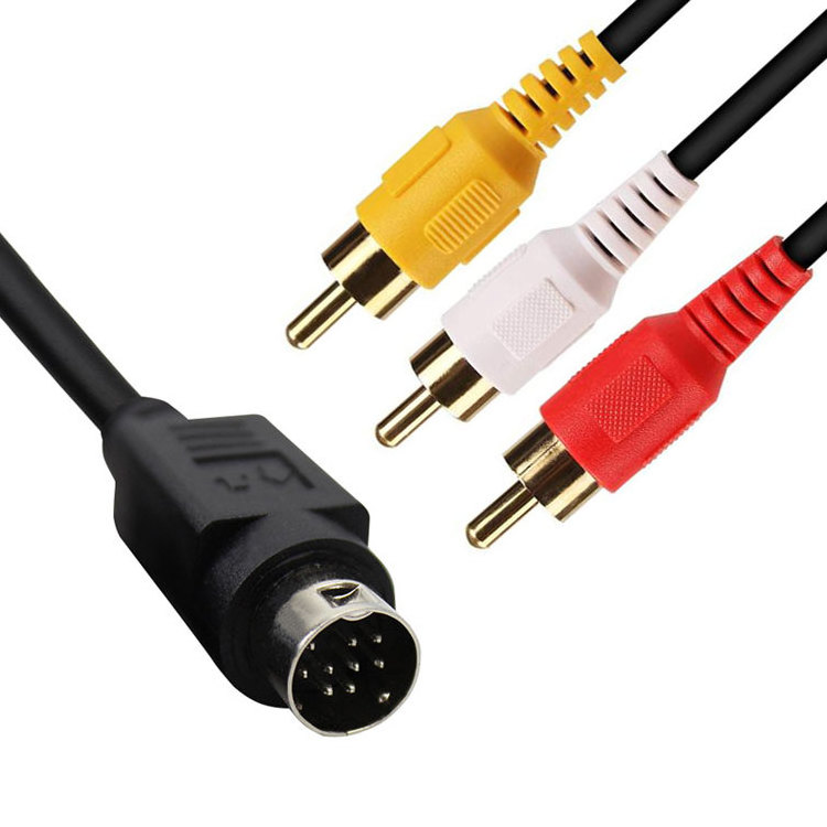 mini din cable 3 rca 8 broches male to male 9 pin mini-din-10-pin mini din cable