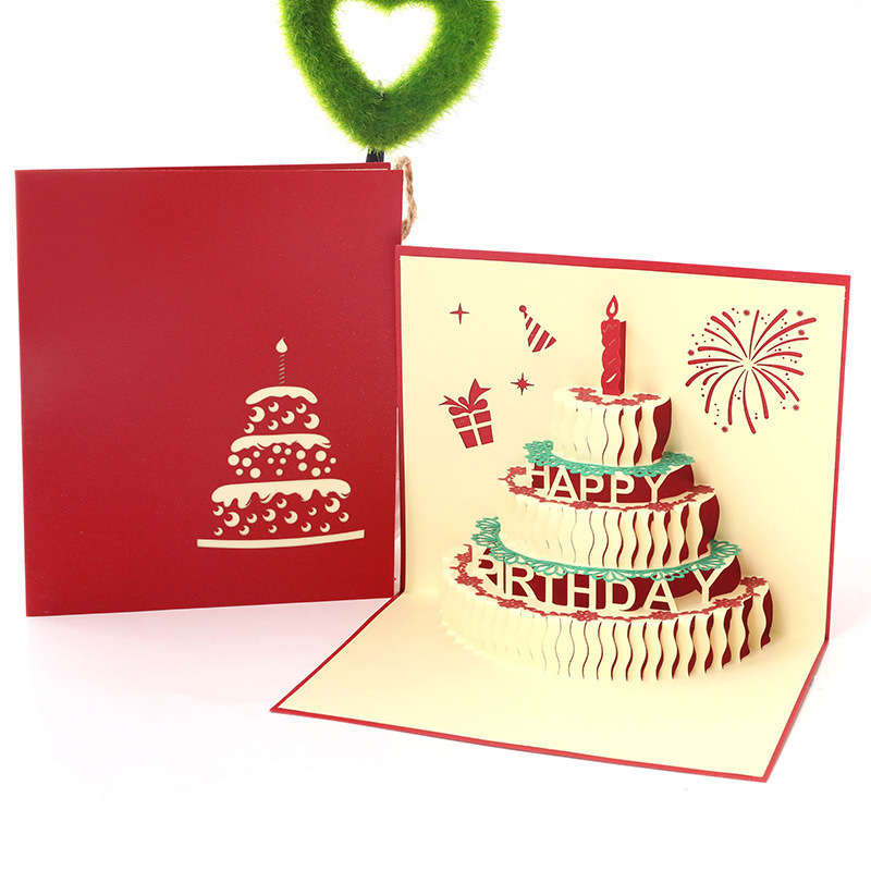 cheap sample printing funny invitation card birthday cake design paper card for boyfriend/ husband