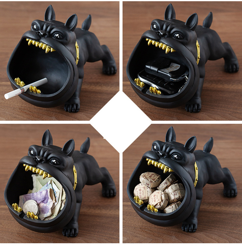 Custom Home KTV Bar Aschenbecher Crafts Ornaments Animal Ashtray Design Resin Bulldog Cigarette Holder for Cigar