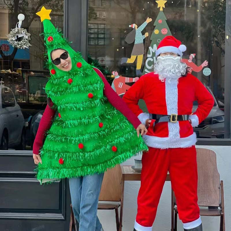 Christmas Decorations Holiday Party Green Dress up Christmas Tree Costume Santa Claus Christmas Tree Simulation Funny Clothes