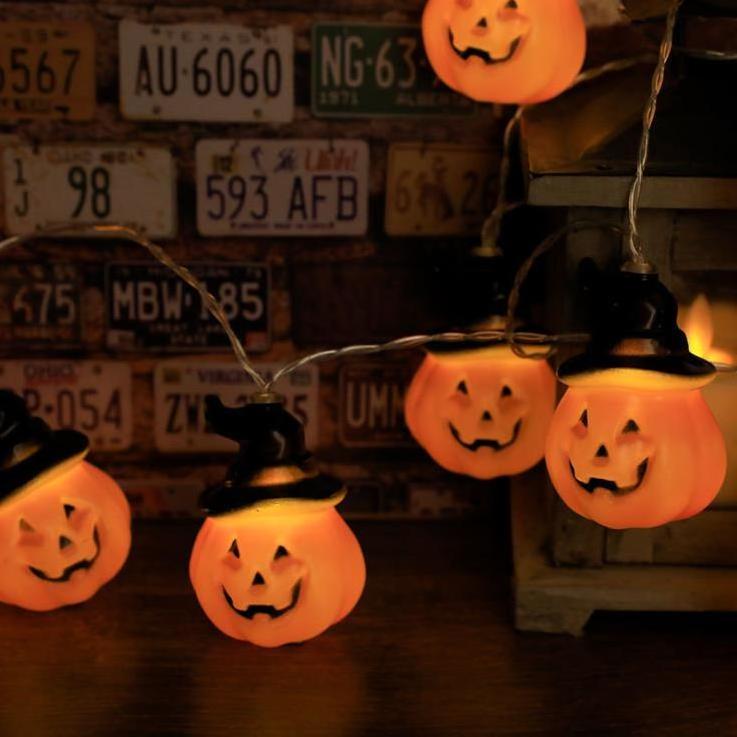 Hot Halloween light decoration Battery Operated LED Skeleton Pumpkin String Light