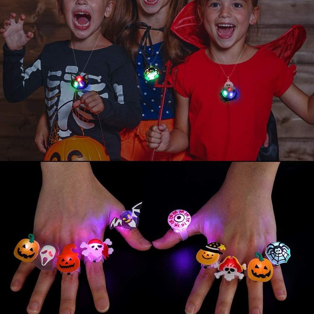 Party Favor Blinking Luminous Flash Finger Ring Toys Halloween LED Ring For Halloween Party Supplies