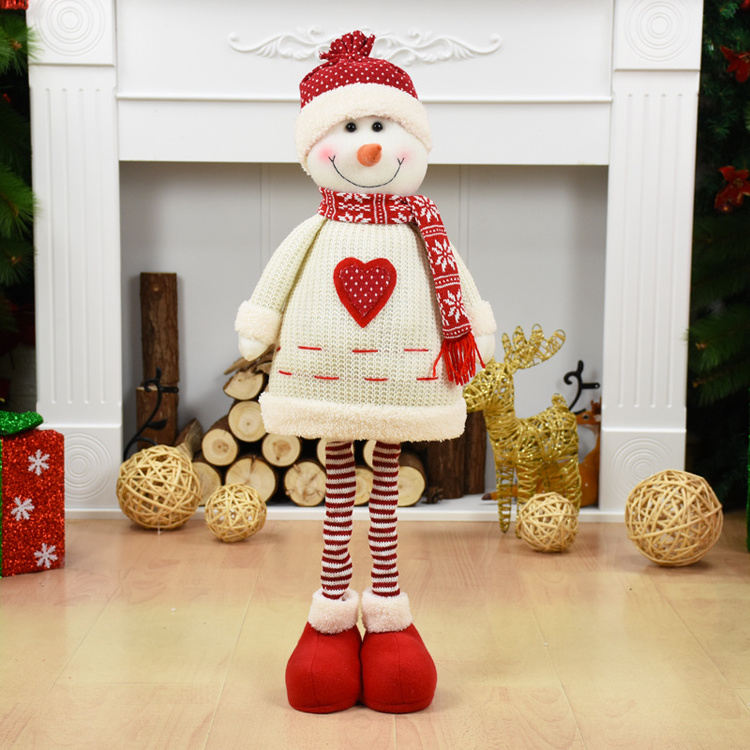 Big Size Christmas Dolls Retractable Santa Claus Snowman Elk Toys Xmas Figurines Christmas Gift for Kid