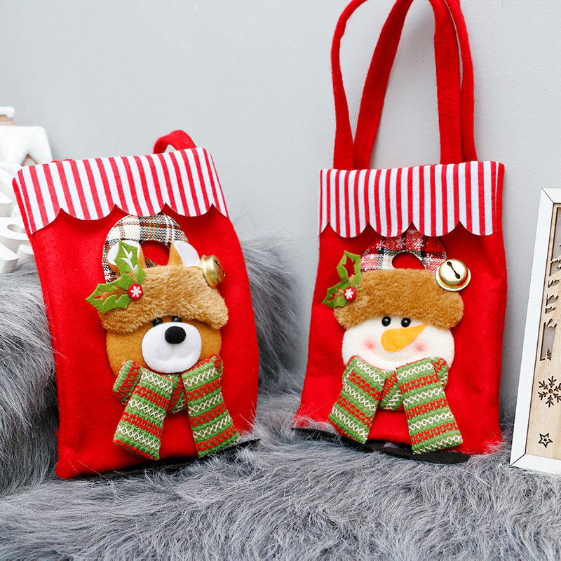 Manufacturers direct Christmas home decorations three-dimensional Santa Claus doll gift bag candy bag Christmas gift bag