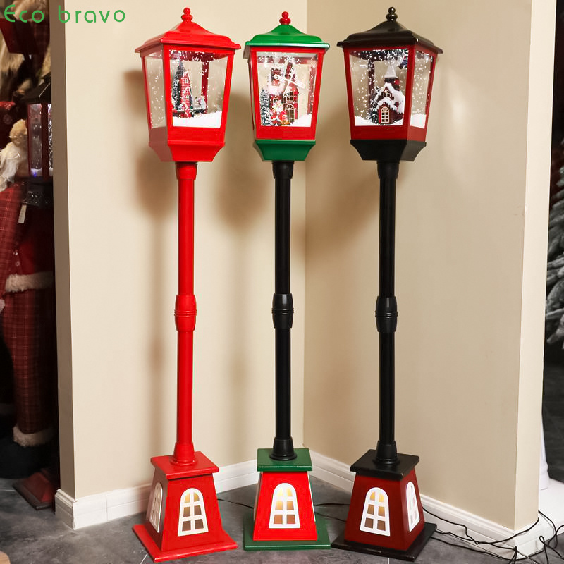 Christmas Decoration Indoor and Outdoor Hanging Santa Claus Street Lamp Snowing  Storm Lantern with Music