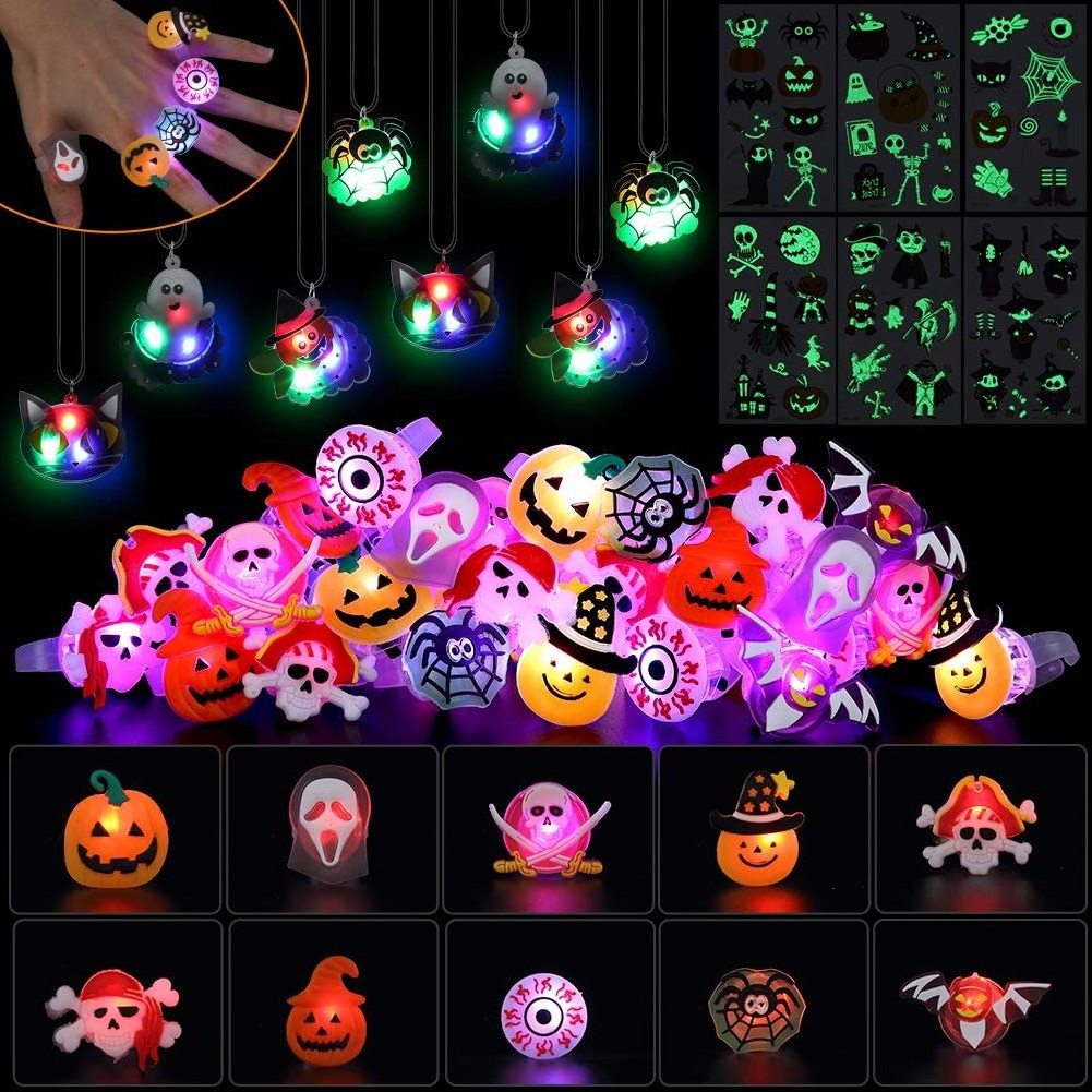 Party Favor Blinking Luminous Flash Finger Ring Toys Halloween LED Ring For Halloween Party Supplies