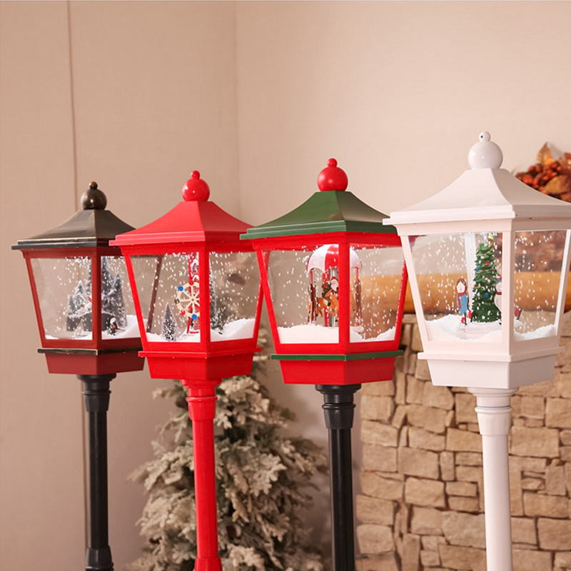 Christmas Decoration Indoor and Outdoor Hanging Santa Claus Street Lamp Snowing  Storm Lantern with Music