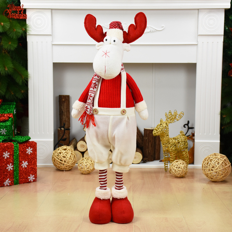 Big Size Christmas Dolls Retractable Santa Claus Snowman Elk Toys Xmas Figurines Christmas Gift for Kid