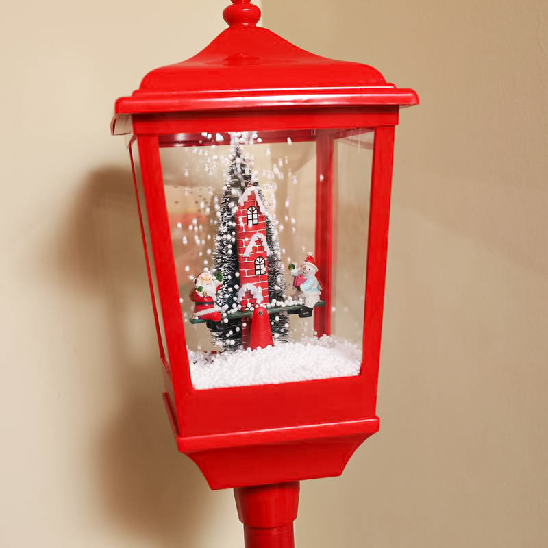 Christmas Decoration Indoor and Outdoor Hanging Santa Claus Street Lamp Snowing  Storm Lantern with Music