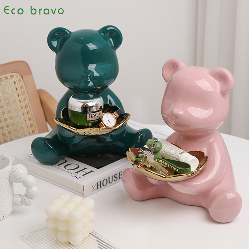 2024 Affordable Luxury Violent Bear Ornaments Ceramic Storage Tray Porch Tray Home Decoration