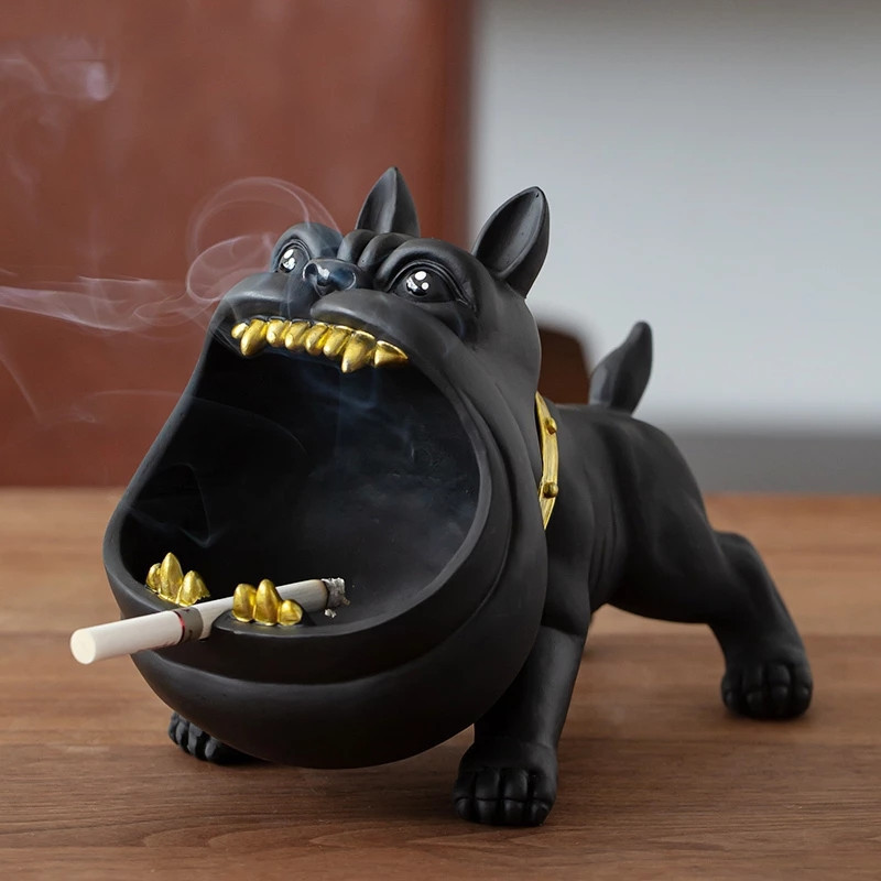 Custom Home KTV Bar Aschenbecher Crafts Ornaments Animal Ashtray Design Resin Bulldog Cigarette Holder for Cigar