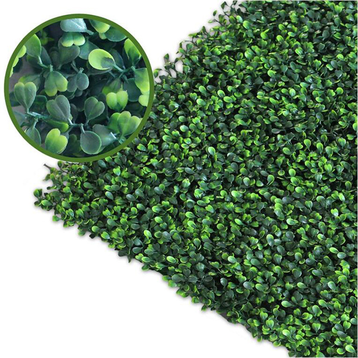 Customized Plastic Greenery Grass Topiary Green Wall Artificial Boxwood Roll Hedge Panels For Indoor Outdoor Decoration