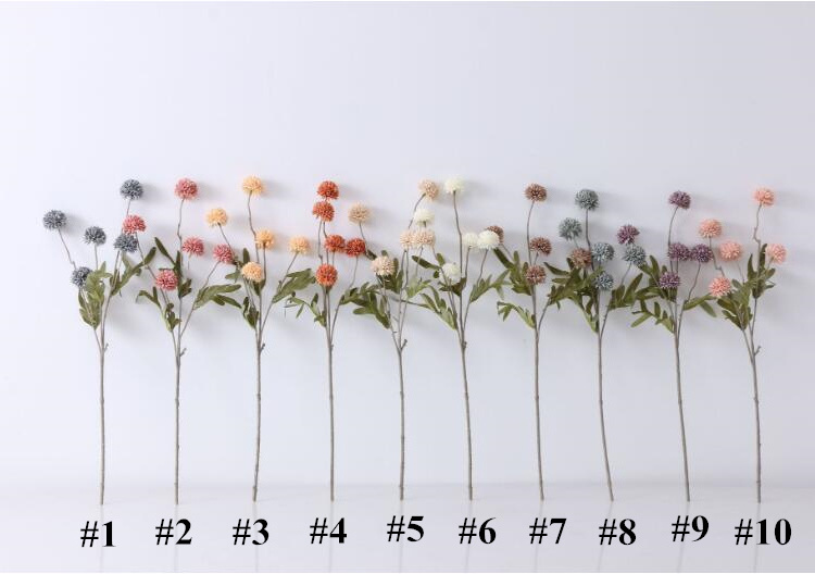 Factory Wholesale Artificial Dandelion Flowers Single Stem Pompon Silk Flower Chrysanthemum For Home Wedding Decoration