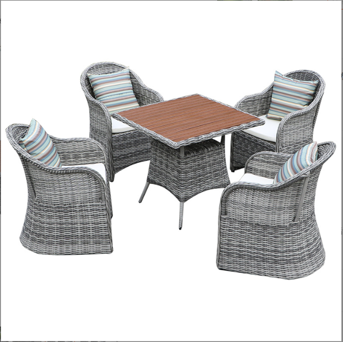 Rattan chair outdoor furniture Four piece set terrace balcony garden rattan table and chairs