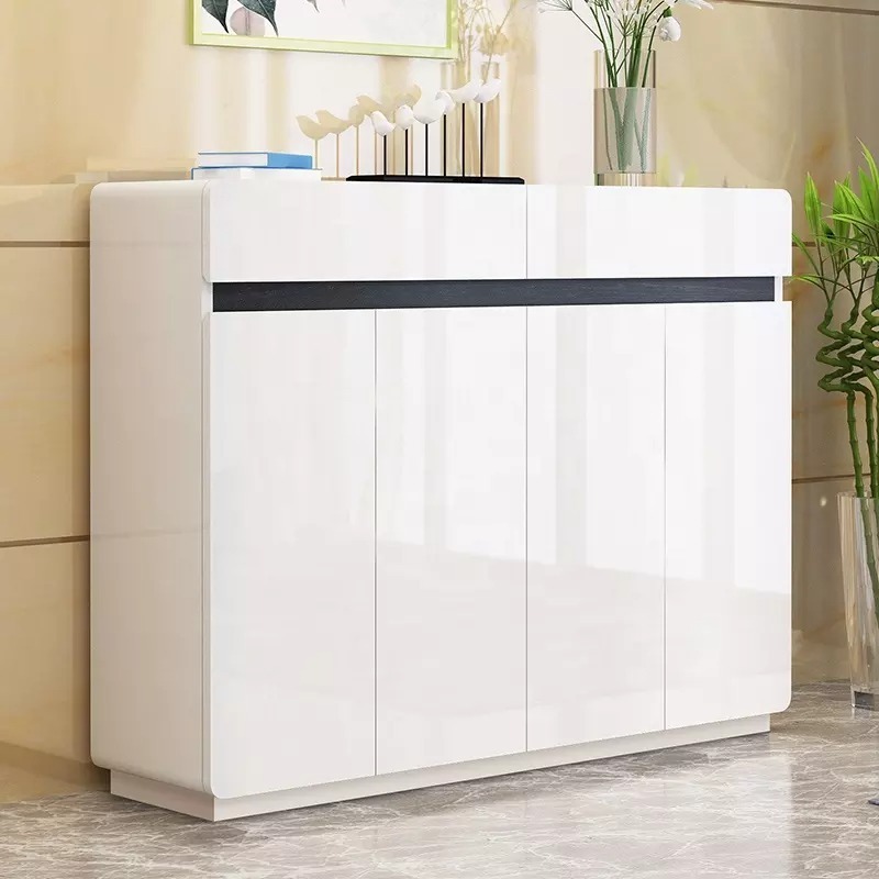 White modern wood 50 pairs shoe cabinet storage organizer home 3-Tier zapateras-de-madera-modern shoe racks