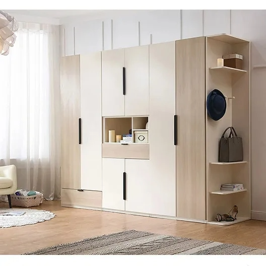 Custom Made Bedroom Wood Built in Wardrobe Bedroom Furniture Solid Wood Clothes Organizer Wardrobes Armoire Closet