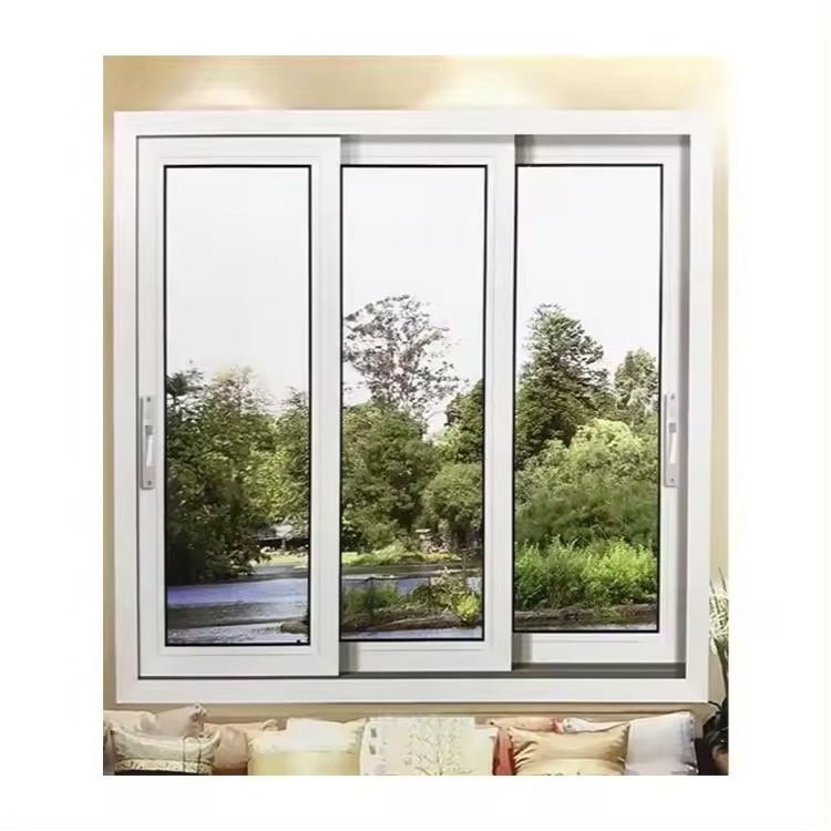 American style double glazed black thermal break aluminium horizontal sliding windows and doors with lock