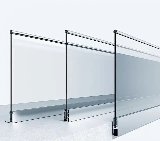 Balcony Terrace Stainless Steel Frameless Glass Aluminum channel Railing for Outdoor