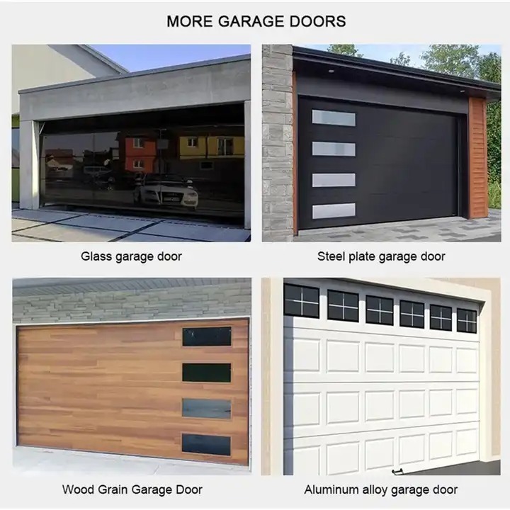 Low price modern residential automatic black aluminum benefit glass sectional garage door aluminum glass garage door