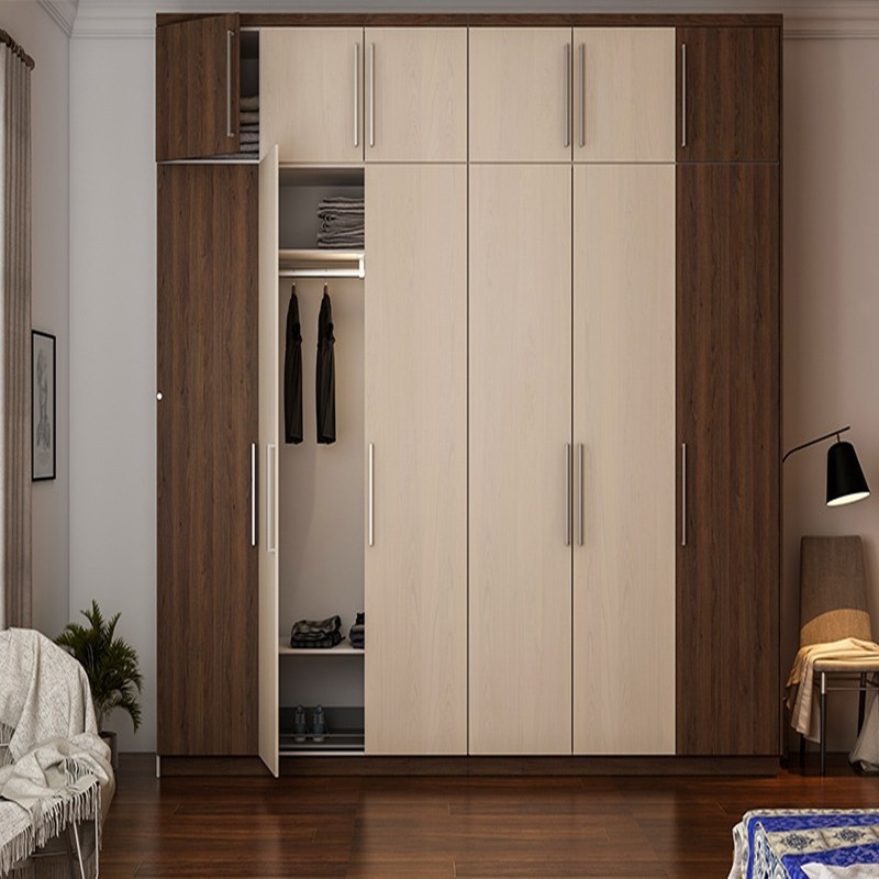 Bedroom Furniture Australian style modern 18mm Melamine board bedroom pvc glass sliding door wardrobe