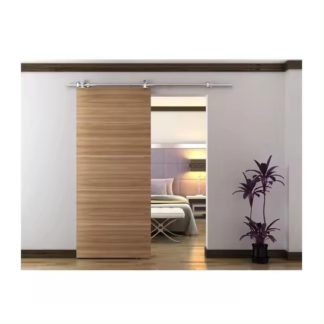 Residential Wooden Sliding Glass Barn Door Solid Wood Interior Glass Timber Sliding Barn Doors