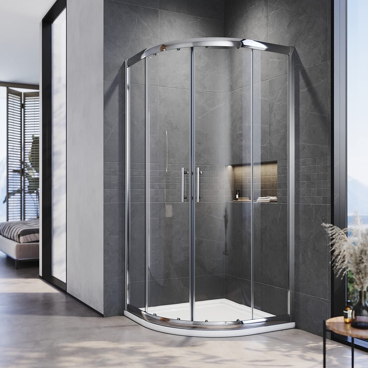 italian glass shower doors frosted glass shower enclosures with 12mm Tempered Glass