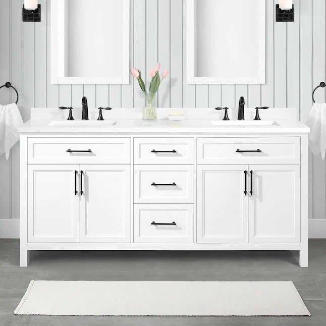 Luxury Modern Matte Black Floating Bathroom Vanity Mirror Cabinet Wall Mounted Bathroom Cabinet Set