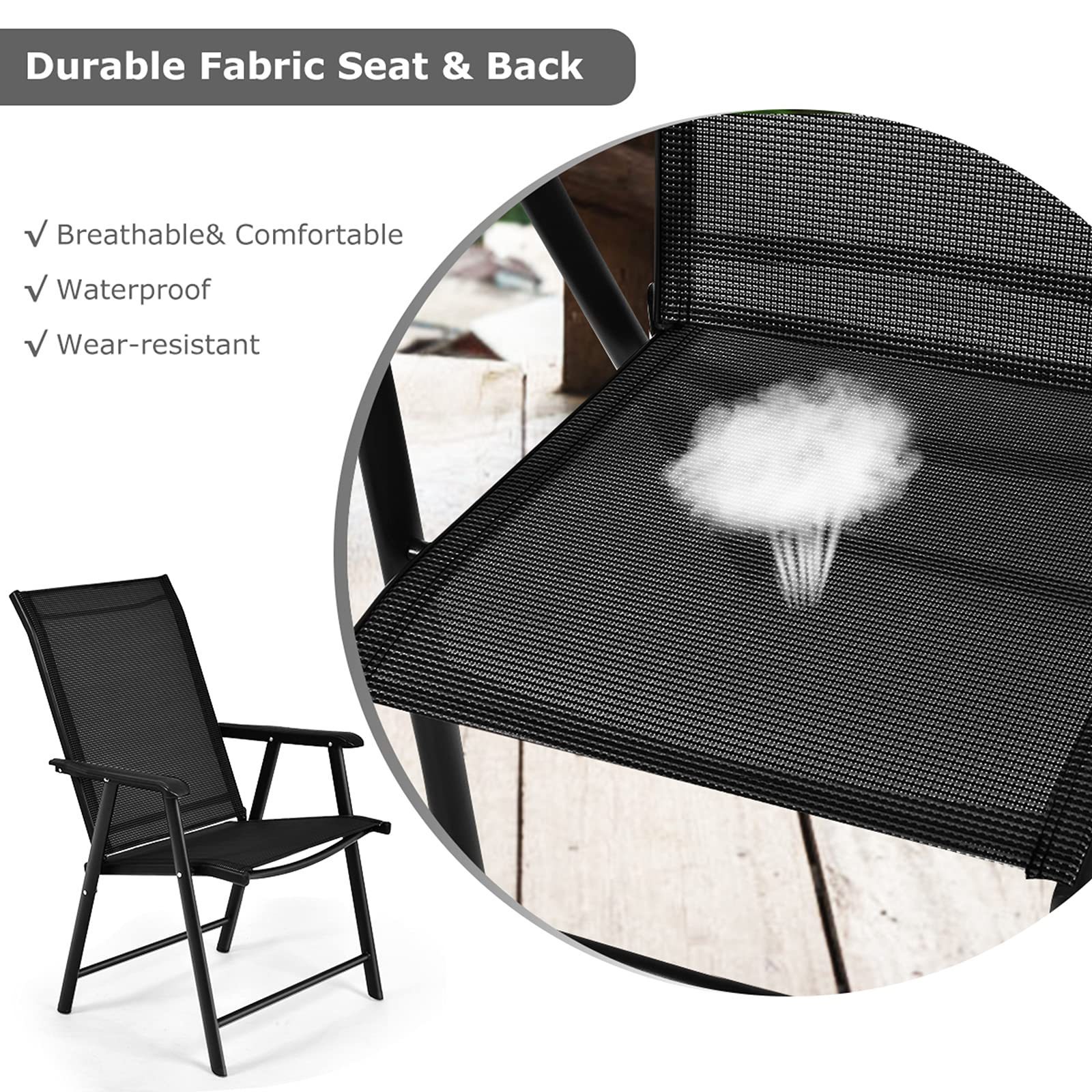 outside furniture Modern Folding Patio Furniture Outdoor Garden Sets 4 seater Table Chair garden Sets with Umbrella