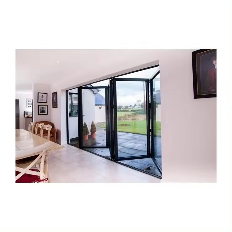 Modern USA Bifold Patio Door Balcony Exterior Accordion Doors Patio Double Glazing Folding Foldable Aluminium Doors