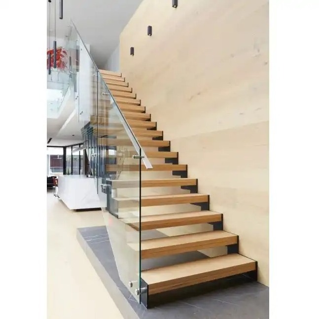 Interior Villa Sale Stair Kit Railing Staircase Balcony LED Stair Cantilevered Opening Floating Staircase Kit