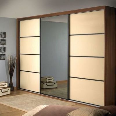 High Quality Australian Standard Elegant Closet Glass Wardrobe With LED Light Wardrobe Bedroom Sliding Door Wardrobe