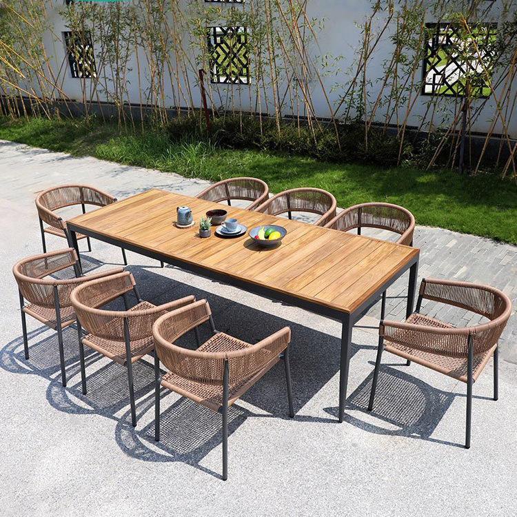 High quality home casual outdoor furniture rattan chair table furniture sets outdoor dining table set