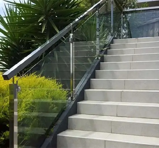 Balcony Terrace Stainless Steel Frameless Glass Aluminum channel Railing for Outdoor