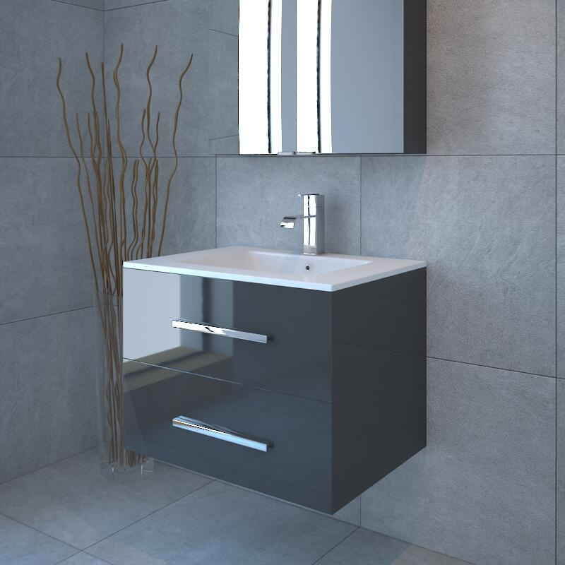 2022 wall mounted marble and solid wood cabinet double sink modern bathroom vanity with smart led light