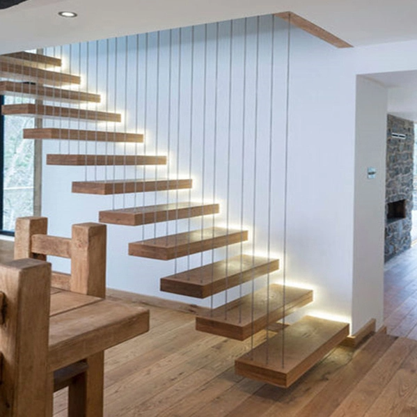 Floating Stairs With Wood Tread And Frameless Glass Railing Staircase  Floating Staircase Bracket Invisible Stringer Stair