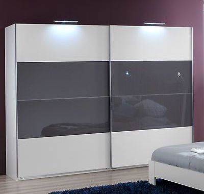 High Quality Australian Standard Elegant Closet Glass Wardrobe With LED Light Wardrobe Bedroom Sliding Door Wardrobe