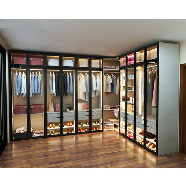 Customized Modular Luxury Modern Walk In Closet Cabinet Modern Walking Closet Cabinet Storage Wardrobe Dressing Room