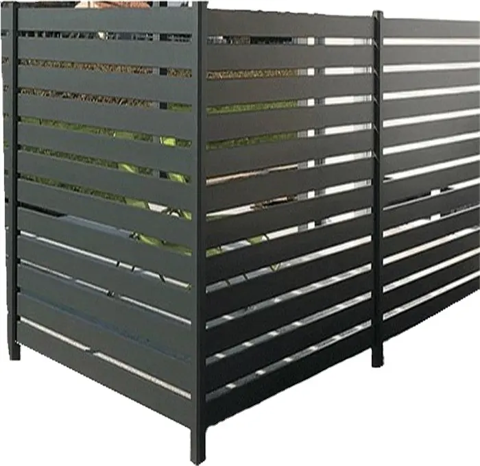 Customized Outdoor Metal Fence Panels Privacy Fence Aluminum Slat Fences Screens Panels