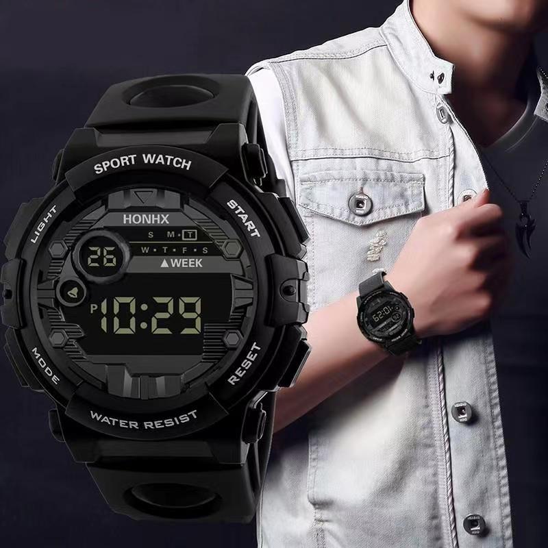 New Luxury HONHX Mens Digital LED Watch Date Alarm Waterproof Sport Men Outdoor Electronic Watch Clock